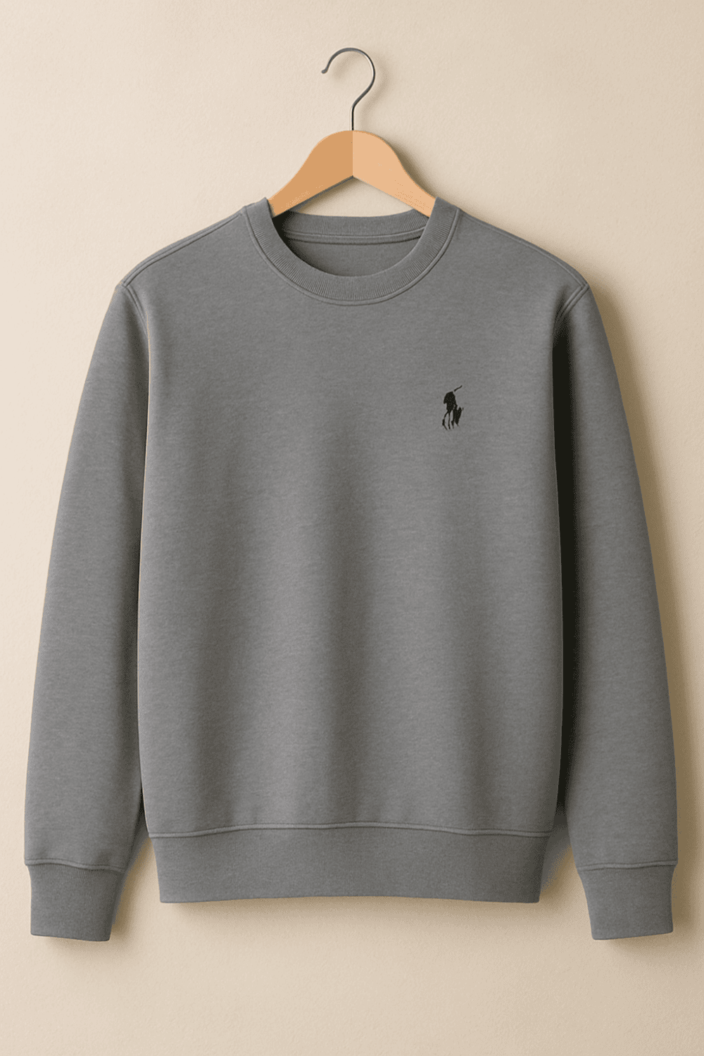 Polo Cotton Fleece Sweatshirt Grey in steel color