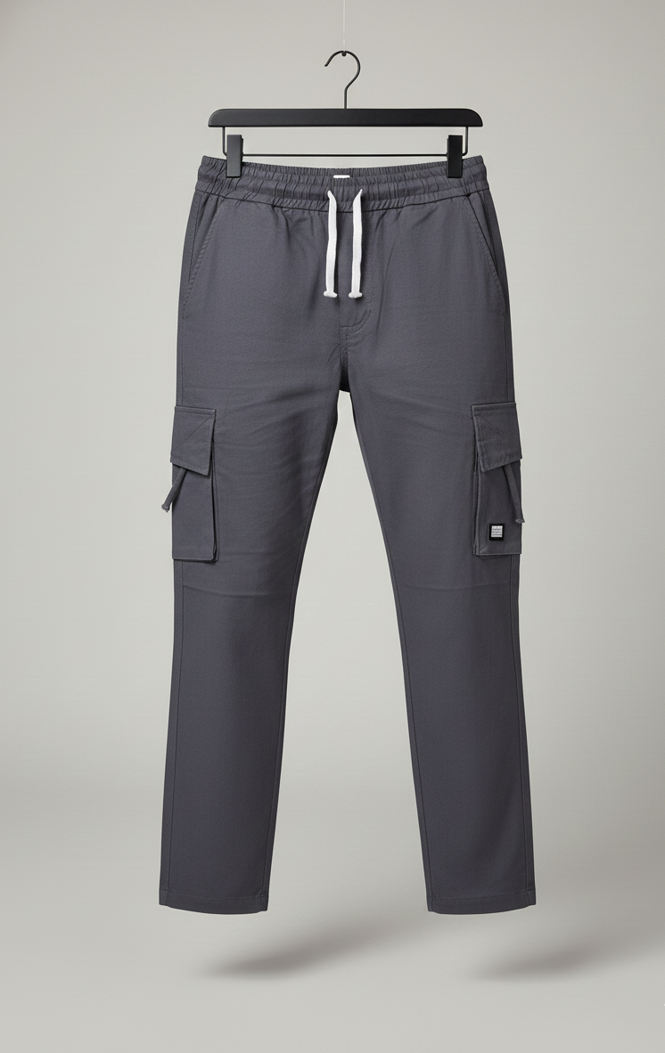 Cotton Baggy Cargo Trouser Balenciaga | Charcoal Grey
