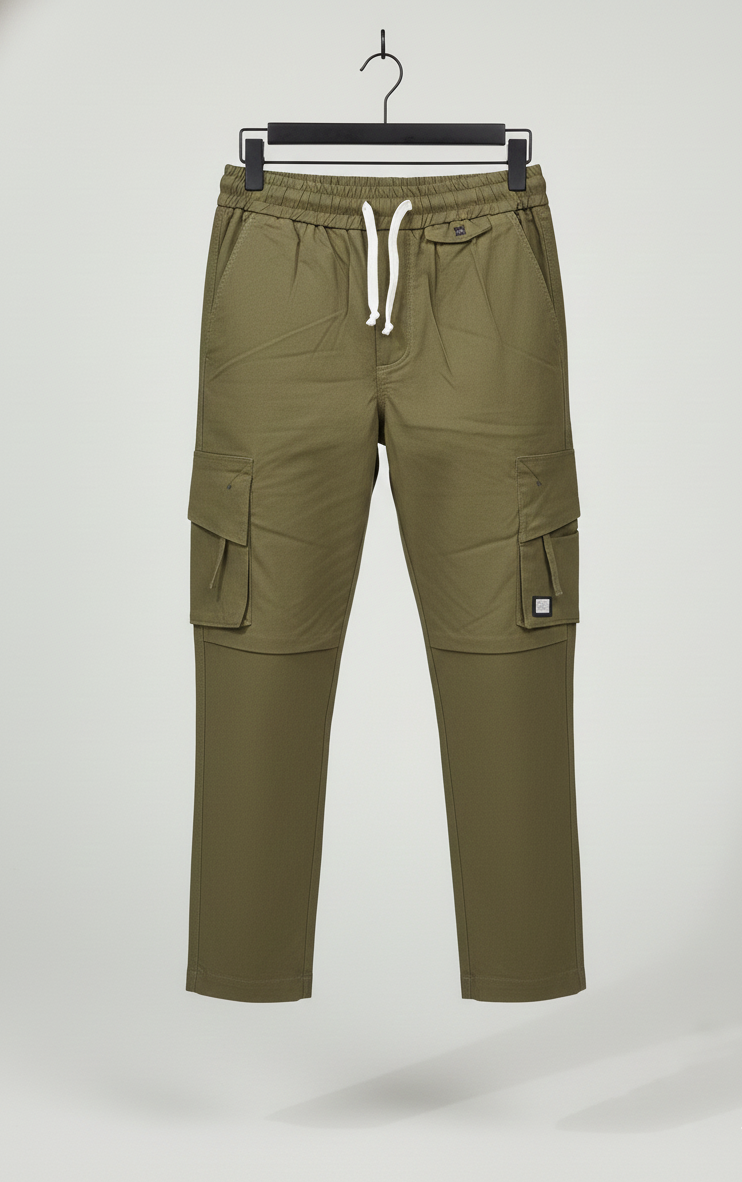 Cotton Baggy Cargo Trouser Balenciaga Olive Green