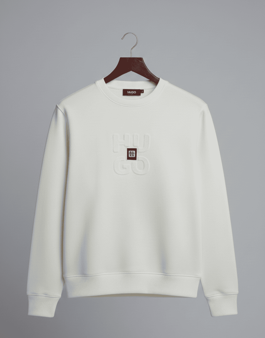 HUGO Rabbit Wool Sweatshirt Off White Ivory