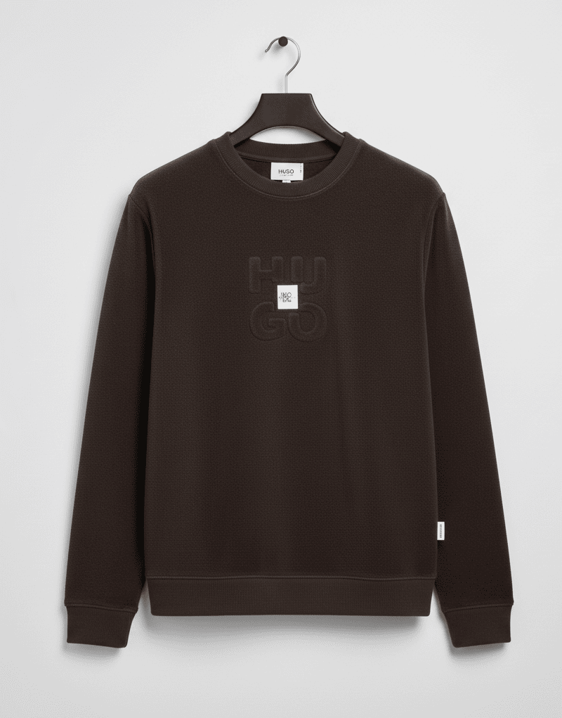 HUGO Rabbit Wool Sweatshirt Dark Chocolate Brown